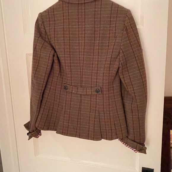 Jack Wills plaid wool blazer riding jacket asymmetrical hem lined - Picture 3 of 5